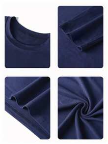 Tween Boy Casual Fun Print Crew Neck Pullover Long Sleeve T-Shirt, Autumn/Winter Top - Navy Blue - View 7