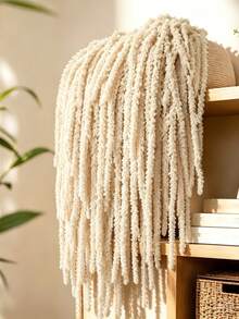 3pcs/1pc Beige Artificial Flowers, White Artificial Amaranth Wall Decor, Fluffy White Artificial Amaranth Long Stem Hanging Decor, Suitable For Home Wedding Party Decoration, Flower Wall, Arch, Holiday Party, Ceremony, Hotel, Home, Garden Decoration, Autumn Harvest Festival Tabletop Vase Decoration, Room Decoration, Halloween Decoration, Back To School, Autumn Decoration - Milky White - View 1