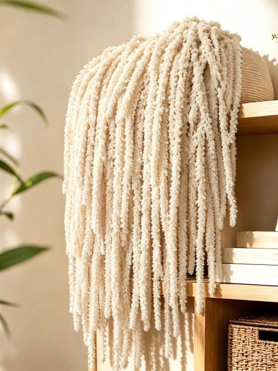 3pcs/1pc Beige Artificial Flowers, White Artificial Amaranth Wall Decor, Fluffy White Artificial Amaranth Long Stem Hanging Decor, Suitable For Home Wedding Party Decoration, Flower Wall, Arch, Holiday Party, Ceremony, Hotel, Home, Garden Decoration, Autumn Harvest Festival Tabletop Vase Decoration, Room Decoration, Halloween Decoration, Back To School, Autumn Decoration - Milky White - View 1