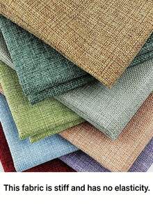 1pc Natural Linen-Like Solid Color Fabric, Linen Texture Polyester Fabric, Home Decor Tablecloth Cushion Sofa Cover DIY Fabric, Slightly Stiff Linen-Look Fabric - A - View 3