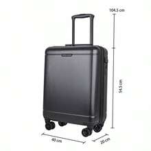 JLY 16/19 Inch PC Hard Shell Suitcase With TSA Lock, Laptop Compartment, 360° Spinner Wheels, Compact Business Travel Luggage - Black - View 8