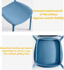 White Stackable Dining Chair, Lightweight Plastic Chair For Kitchen, Living Room, Events And Small Spaces, Portable Modern Design - Green - View 3