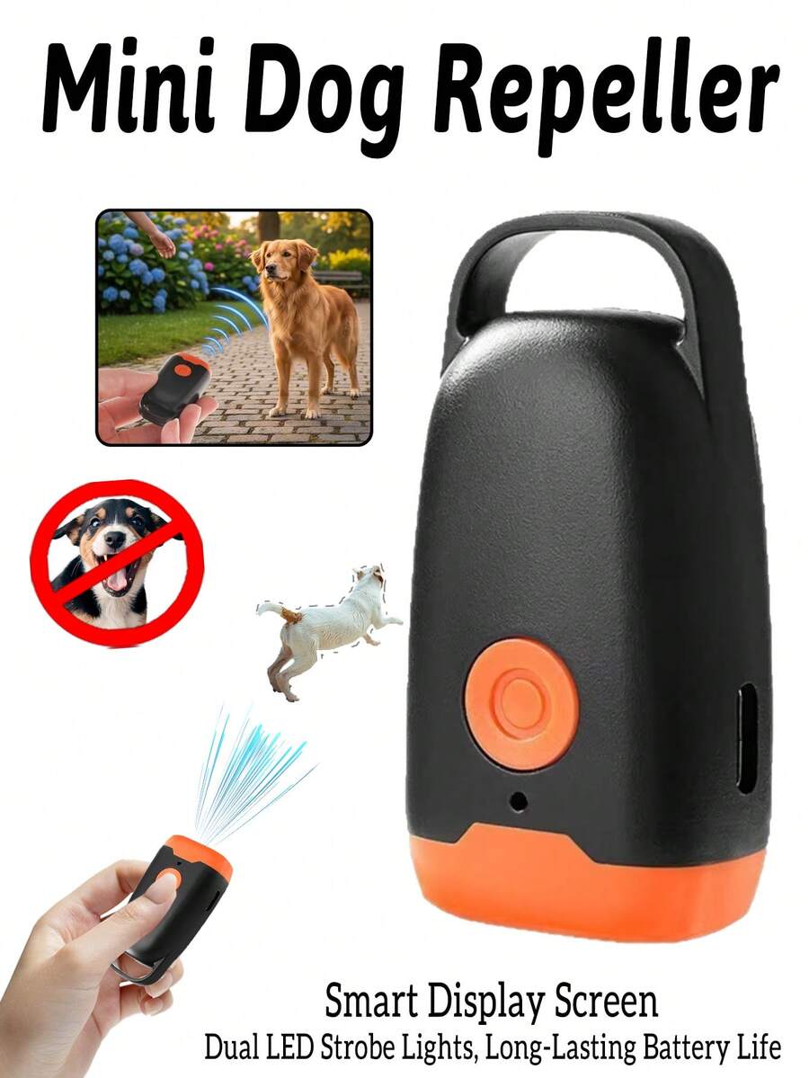 Rechargeable Mini Ultrasonic Dog Repeller With LED Light, Handheld Pet Training Control Device, Multi-Function Outdoor Indoor Dog Signal Transmitter, Smart Portable Pet Supplies
