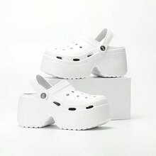 Zapatos de Jardín con Suela Gruesa para Mujer Primavera 2026, Zapatos de Verano para Exterior, Moda, Fiesta, Reunión, Todas las Estaciones, Zapatos de Playa EVA con Diseño de Dibujos Animados Lindos, Antideslizantes y Anti-Olor - Beis - Ver 3