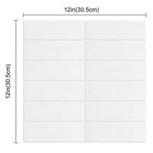 WalDecoo 4PCS/10PCS/20PCS Pure White Long Rectangular Tile Stickers - Peel And Stick Backsplash, Waterproof & Oilproof, Removable 3D Self-Adhesive Wall Decals For Kitchen Bathroom, Rental Friendly, Easy To Cut & Install - VP573 White - View 2