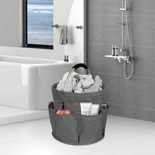 HEART LEAF Foldable Durable Lightweight Storage Basket, Open-Top Multi-Functional Bucket With Handle, High-Quality Portable Picnic And Beach Basket, Essential Accessory For Home, Suitable For Bathroom Toiletry Bag, Laundry Hamper, And Outdoor Use - Multicolor - View 2