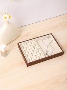 1pc Large Wooden Jewelry Tray, Jewelry Storage & Display Tray, Drawer-Style Earring Storage Box, Stackable Jewelry Storage Tray, Multi-Functional Jewelry Display Tray - Multicolor - View 16