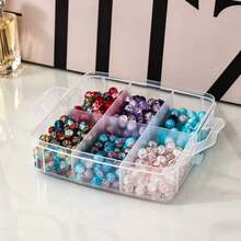 1pc Divided Storage Box (6 Compartments In 1 Layer), Suitable For Storing Lipstick, Hair Accessories, Necklace, Bracelet, Earrings, Rings And Small Items, Portable Travel Handbag Storage Box, Suitable For Storing Various Small Items, Halloween - Clear - View 10