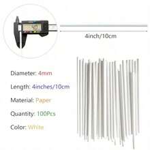 100 X 10cm Paper Cake Pop Sticks For Sweets Pastry DIY Cake Decoration - Multicolor - View 6