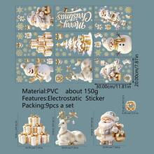 Christmas Window Clings,Snowflake Stickers,Snowman Decals,Stickers For Windows Glass,Winter Window Cling,Christmas Decorations Holiday - A - View 6