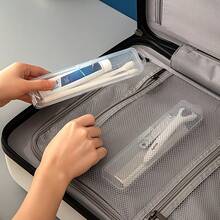 Transparent Portable Toothbrush And Toothpaste Storage Box, Leak-Proof Travel Toothbrush Case, Dust-Proof Oral Care Storage Box For Bathroom, Camping, Business Travel, Travel Transparent Storage Box, Makeup Brush Storage Box, Reusable - Clear - View 4