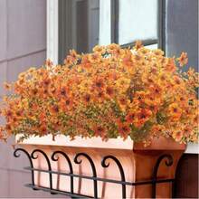 20/50/100pcs Artificial 7-Fork Eucalyptus Violet Plastic Faux Flowers, Suitable For Home Decor, Ornament, Yard Decoration, Spring/Autumn Photography Props, Wedding Party, Home Garden, Thanksgiving And Christmas Decoration - Multicolor - View 8