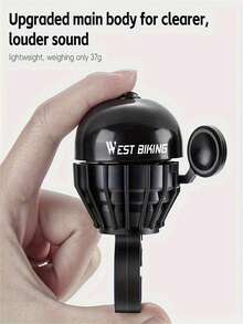 1pc Bicycle Bell, 1pc Black Metal Loud Volume Aluminum Alloy, Easy Installation Riding Handle, For Road Mountain Bike Scooter - Multicolor - View 2