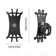 1pc 360° Rotating Silicone Bicycle And Electric Scooter Phone Holder, Suitable For Cycling Navigation - Multicolor - View 3