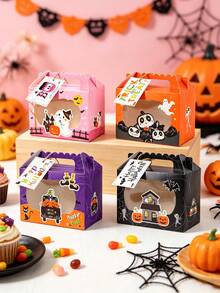 48/36/24/12pcs Halloween Pumpkin & Ghost Handheld Packaging Boxes, Halloween Party Gift Boxes, Candy & Cookie Packaging Boxes, Suitable For "Trick Or Treat" Activities And Holiday Decorations At Halloween Parties - View 1