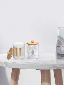 1/2/3/4 cái hộp đựng bông tăm vệ sinh bằng nhựa trong suốt dạng chai, hộp lưu trữ phòng tắm di động hình tròn đựng bông tẩy trang/mút trang điểm, hộp đựng mỹ phẩm, phụ kiện bàn trang điểm du lịch thiết yếu - Nhiều màu - Xem 7