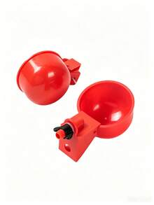 Automatic Poultry Waterer Red Plastic Chicken Watering System - Duck Goose Turkey Rabbit No Electricity Automatic Refill Waterer Set - Multicolor - View 9