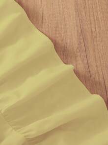 Solid Color Elegant Casual Woven Fabric A-Line Backless Dress, Suitable For Party, Evening Date, Wedding, Spring/Summer - Yellow - View 3