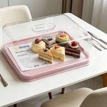 40*30cm Rectangular Handheld Clear Cake Carrier Box, Household Baking Dessert Storage & Transport Container - View 3