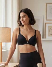 Kit 2 Sutiãs Nayane Reforçado Sustentação Com Bojo Sem Aro Confortável - Preto e Bege - Visão 5