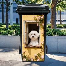 Green Monster, Flower, Hedgehog Garbage Can Stickers Waterproof PVC Outdoor Garbage Can Poster Strip Stickers 4 Sizes - 1PC - View 10