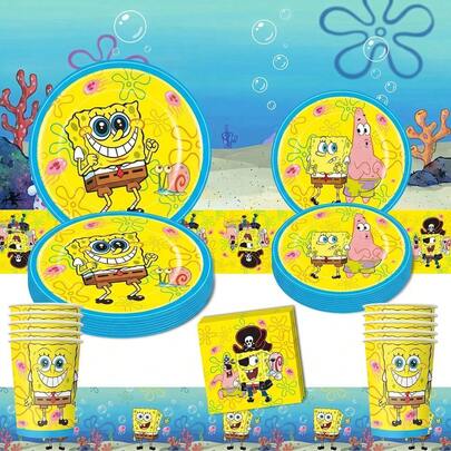 Juego de 50 piezas de temática de fiesta de estilo anime, decoración de temporada de vuelta a la escuela, adecuado para 10 personas, vajilla desechable para fiesta de cumpleaños que incluye platos, vasos y servilletas. Suministros de decoración para días festivos, adecuado para camping, picnic, barbacoa en el patio, decoración de habitación y decoración de fiesta, también ideal para decoración de Halloween, Navidad y fiesta, simultáneamente un gran regalo sorpresa para los fans. Juego completo