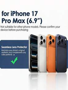 2入 17 Pro Max 相機鏡頭保護貼，9H 鋼化玻璃鏡頭螢幕保護貼，相容 17 Pro、17 Air、17、16 Pro Max、16、16 Pro、16 Plus、15 Pro Max、15、15 Pro、15 Plus、14 Pro Max、14、14 Pro、14 Plus、13、12、11 Pro Max，超清透明壓克力全覆蓋保護貼，適用於手機鏡頭配件與手機殼 - 無色 - 查看 3