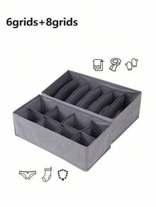1/3pcs Drawer Divider Organizers, Foldable Wardrobe Storage Baskets And Fabric Storage Boxes, For Storing Clothes, Underwear, Bras, Ties, Accessories, Socks - Grey - View 20