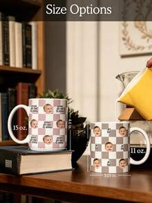 Taza de cerámica personalizada con cara de mascota a cuadros, taza de café con retrato de perro personalizado, impresión de doble cara de 11 onzas, mejor papá de perro, regalo personalizado para el Día del Padre y cumpleaños del dueño de la mascota - multicolor - Ver 8