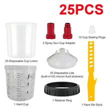 25pcs 600ML Disposable Paint Mixing Cups With Spray Gun Adapter 20.3oz H/O - 25Pcs/set - View 8