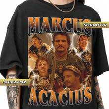 Pedro Pascal As Marcus Acacius, Gladiator II, 90s Retro Style, Vintage T-Shirt. - 黑色 - 查看 1