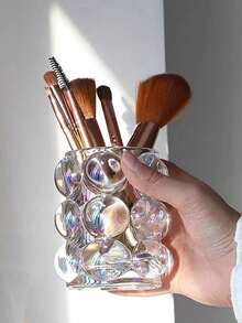 Simple "In Style" Creative Round Glass Makeup Brush Storage Brush Bucket Table Decoration Candle Holder Candle Cup - Multicolor - View 7