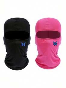 Musion 1/2/3pcs Blue Butterfly Print Balaclava, Breathable Mesh Full Face Ski Mask, Women's Y2K Street Style Headwear, Suitable For Motorcycle Riding, Cycling And Daily Fashion - Multicolor - View 14