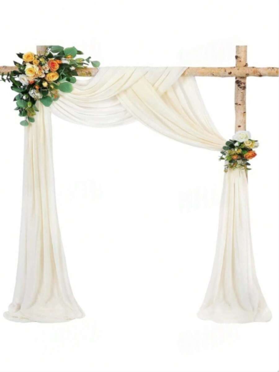Arch-Shaped Draped Fabric, 1/2pcs, Sheer Backdrop Curtain, Suitable For Party, Ceiling Decor, Wedding Arch, Wedding Banquet, Christmas And More Occasions - A - View 1