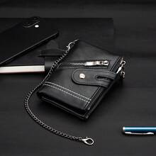 CarrKen New Vintage Fashion Men's Wallet, Large Capacity Multi-Function Snap Closure Wallet, Youth Student Versatile Multi-Card Holder, Gift For Men - Black - View 6
