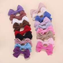 10pcs Pet Fresh Minimalist Striped Bow Hair Clips, Suitable For All Seasons, Soft And Comfortable Touch, Sweet Versatile Colors, Add Cute Vibe To Spring! (Random Color) - Multicolor - View 8