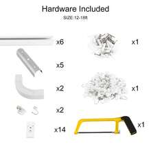RibasuBB Ceiling Curtain Track Set, Aluminum Alloy, 12-18 Ft, Heavy Duty Bendable Rail For Room Divider, White - one-size - View 3