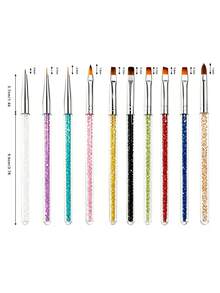 10pcs Nail Art Brush Set Drawing Pen Set Nail Art Decorations Brush For Diy Manicure Manicure Nail Art Pen Tool - Multicolor - View 7