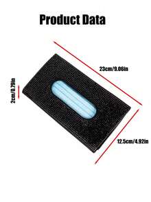 Rhinestone Decor PU Car Tissue Box - A - View 4