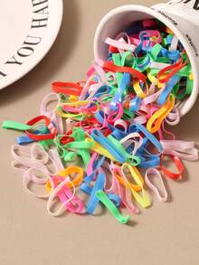 500入 2.5cm 一次性加厚橡皮筋 中號 高彈性 極簡百搭不傷髮 耐用女性髮飾髮圈 - 彩色 - 查看 3