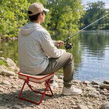 Portable Multi-Functional Outdoor Picnic Camping Folding Chair, 330 Lbs Weight Capacity, Lightweight Sturdy Frame, Easy To Set Up And Fold, Super Lightweight Fishing Stool, Travel Seat, Enhanced Fishing Gear - Black - View 5