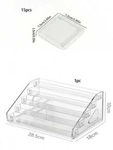 Vowcarol 3/5/7層透明壓克力塗料收納架 透明梯形展示架 適用於手工藝品與美術用品收納 口紅 香水 化妝品 展示架 美甲收納盒 多功能 - 彩色 - 查看 12