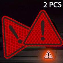 2pcs Triangle Stickers; Rhombus & Exclamation Mark Design - Colorful, Suitable For Motorcycles, Cars, Bicycles - High Adhesion Stickers; Helmet Stickers, Vehicle Visibility, Sign Style. - A - View 5