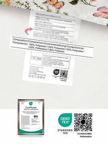 HONEYMOON 2/3件組花卉蝴蝶印花被套床上用品套裝，鈕扣封口，四角綁帶，包含1件被套和1/2個枕套，不含被芯，涼爽透氣輕量，可機洗，防起球，適用於單人、雙人、加大、特大所有尺寸，返校必備，Oeko-Tex認證 - 彩色 - 查看 10