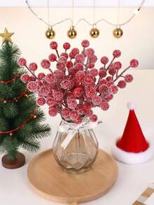 30/15/1pc-Artificial Berry Clipper Snowflake Spray Christmas Cover Wintergreen Berry Stem Stem Trunk Twigs For Christmas Tree Filler Decoration,Holiday Decorations,Wreaths,Bouquets,Handicrafts And DIY Decor,Suitable For Picking And Decorating,Holiday Handmade,Christmas Decorations,Artificial Wintergreen Red Berry Branches,Weddings,Home Gatherings,Winter Decor (Red) - Red - View 9