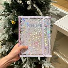 1pc A5 Star Transparent PVC Loose-Leaf Binder, Waterproof Budget Planner Notebook, Loose-Leaf Storage Album, Sticker Book, Card Holder, Suitable For Small Cards, Postcards, Back To School Supplies, School Stationery,Card Holder - A - View 7