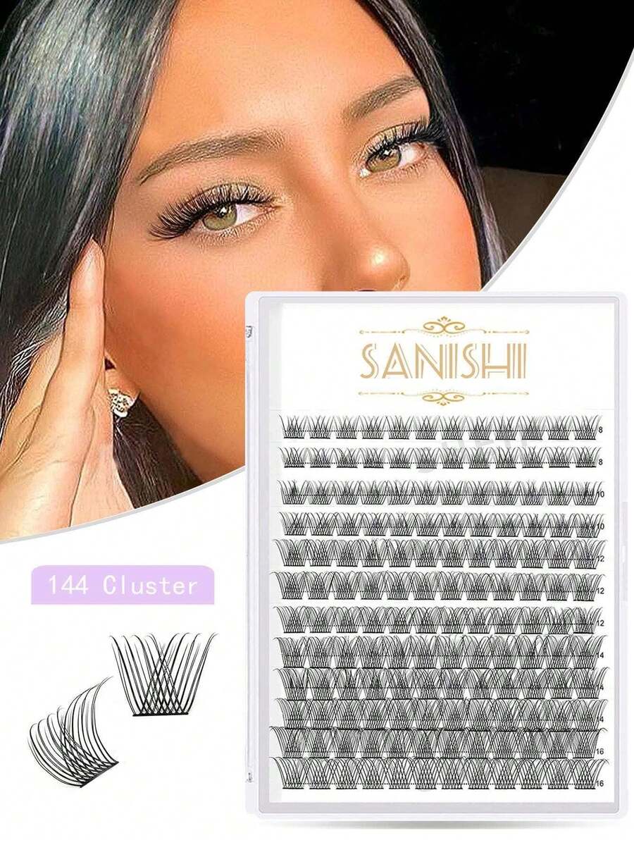 Sanishi Lashes 144簇假睫毛,DIY自接睫毛,C、D捲度,可在家DIY - C - 查看 1