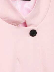 DEEKA Blazer Pendek Wanita Gaya Eropa dan Amerika Minimalis Serbaguna Musim Semi/Panas Model Crop Warna Pink - Berwarna merah muda - View 5