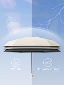 Umbrella, Dual-Use Rain And Sun Umbrella, Mini Portable Umbrella, Heart-Shaped Handle UV Protection Sun Umbrella, Capsule Umbrella - Multicolor - View 5