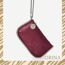 Bolso baguette de metal chapado en plata hecho a mano con correa de cadena, multifuncional y de múltiples usos, para llevar bajo el brazo, de mano, al hombro y cruzado - Burdeos - Ver 2
